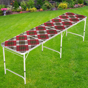 Sunset Charcoal Plaid Beer Pong Table