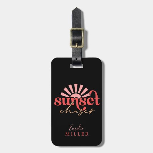 Sunset Chaser Summer Beach Vacation Luggage Tag