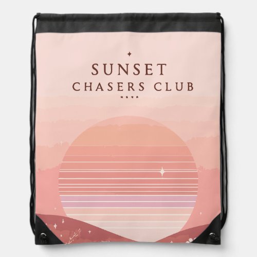 Sunset Chasers Club Drawstring Bag