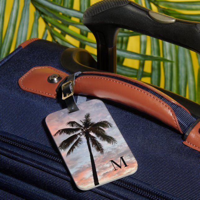 Sunset Chic Palm Tree Luggage Tag (Front Insitu 1)