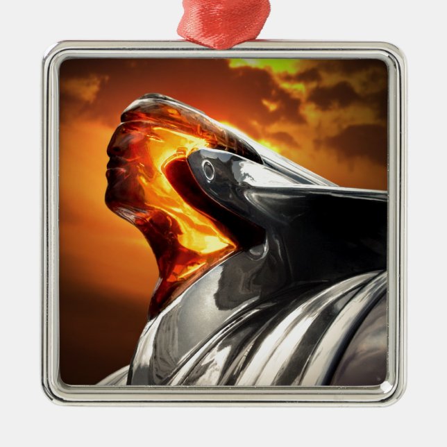 Sunset Chief Pontiac Chieftain Classic Car Metal Ornament (Front)
