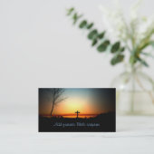 Sunset Christian Cross Business Card (Standing Front)