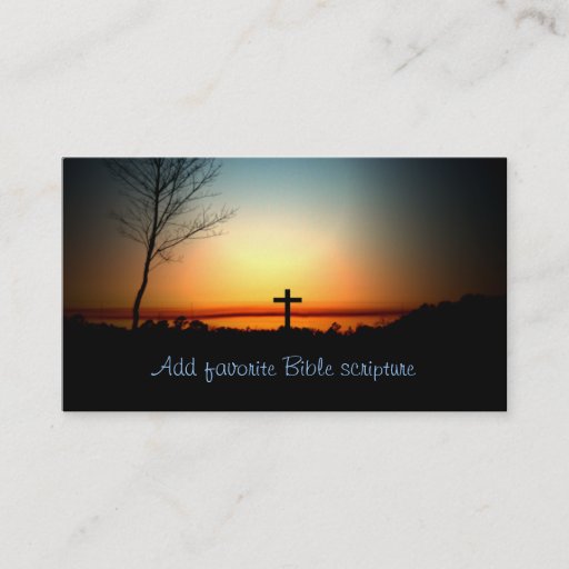 Customizable Sunset Christian Cross Business Card Template