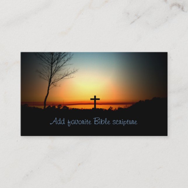 Sunset Christian Cross Business Card (Front)