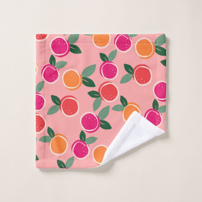Sunset Citrus Symphony Bath Towel Set (Wash Cloth)