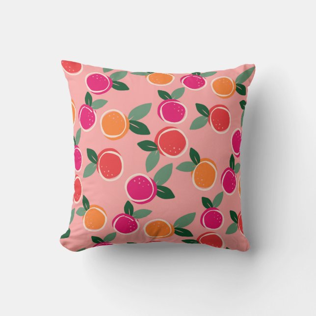 Sunset Citrus Symphony Throw Pillow (Front)