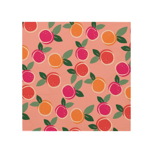 Sunset Citrus Symphony Wood Wall Art (Front)