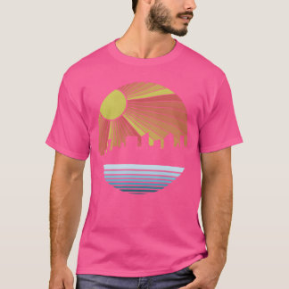 Sunset city Skyline Vintage gift T-Shirt