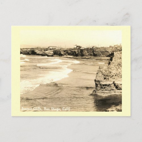 Sunset Cliffs San Diego California Vintage Postcard