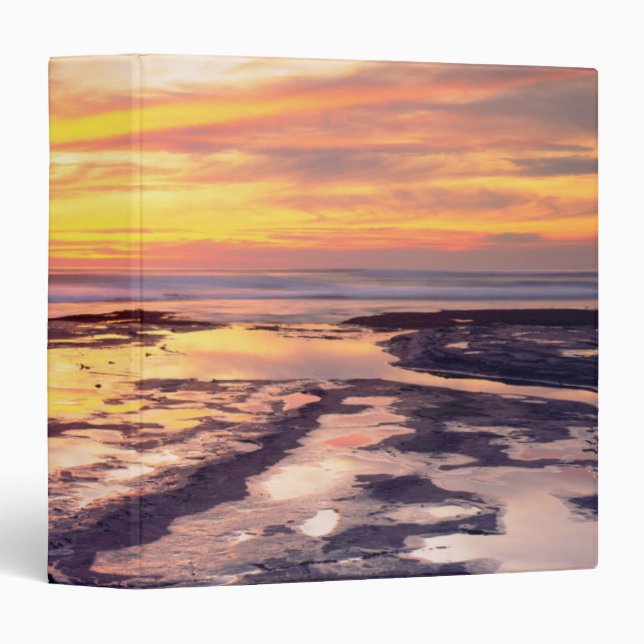 Sunset Cliffs tide pools 3 Ring Binder (Front/Spine)