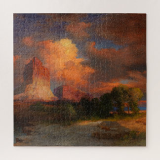 Sunset Cloud Green River Wyoming by Thomas Moran Jigsaw Puzzle