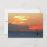 Sunset Clouds and Sailboat Seascape