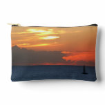 Sunset Clouds and Sailboat Seascape Accessory Pouch