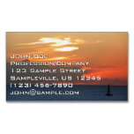 Sunset Clouds and Sailboat Seascape Business Card Magnet