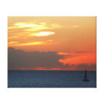 Sunset Clouds and Sailboat Seascape Canvas Print