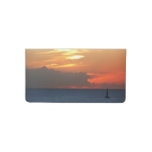 Sunset Clouds and Sailboat Seascape Checkbook Cover