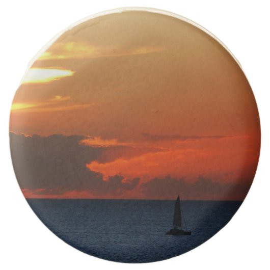 Sunset Clouds and Sailboat Seascape Chocolate Covered Oreo (Front)