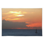 Sunset Clouds and Sailboat Seascape Cloth Placemat