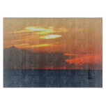 Sunset Clouds and Sailboat Seascape Cutting Board