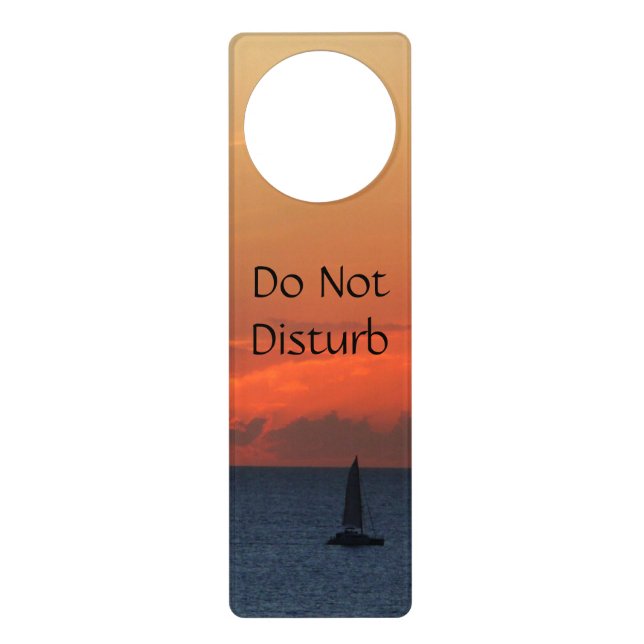 Sunset Clouds and Sailboat Seascape Door Hanger (Front)