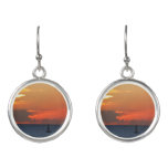 Sunset Clouds and Sailboat Seascape Earrings