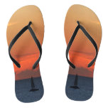 Sunset Clouds and Sailboat Seascape Flip Flops