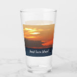 Sunset Clouds and Sailboat Seascape Glass