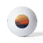 Sunset Clouds and Sailboat Seascape Golf Balls
