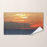 Sunset Clouds and Sailboat Seascape Hand Towel