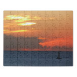 Sunset Clouds and Sailboat Seascape Jigsaw Puzzle