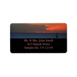 Sunset Clouds and Sailboat Seascape Label