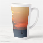 Sunset Clouds and Sailboat Seascape Latte Mug
