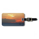 Sunset Clouds and Sailboat Seascape Luggage Tag