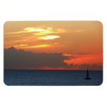 Sunset Clouds and Sailboat Seascape Magnet