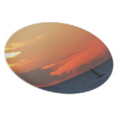 Sunset Clouds and Sailboat Seascape Melamine Plate (Right Side)