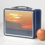 Sunset Clouds and Sailboat Seascape Metal Lunch Box