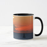 Sunset Clouds and Sailboat Seascape Mug