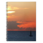 Sunset Clouds and Sailboat Seascape Notebook