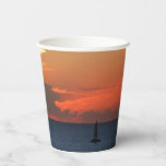 Sunset Clouds and Sailboat Seascape Paper Cups