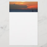 Sunset Clouds and Sailboat Seascape Stationery