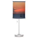 Sunset Clouds and Sailboat Seascape Table Lamp
