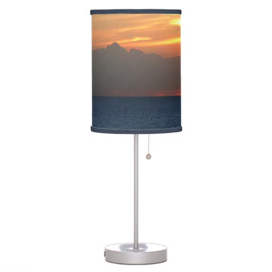 Sunset Clouds and Sailboat Seascape Table Lamp (Left)