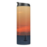 Sunset Clouds and Sailboat Seascape Thermal Tumbler