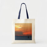 Sunset Clouds and Sailboat Seascape Tote Bag