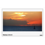 Sunset Clouds and Sailboat Seascape Wall Sticker