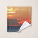 Sunset Clouds and Sailboat Seascape Wash Cloth