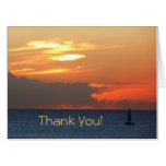 Sunset Clouds and Sailboat "Thank You" Card
