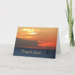 Sunset Clouds and Sailboat "Thank You" Thank You Card