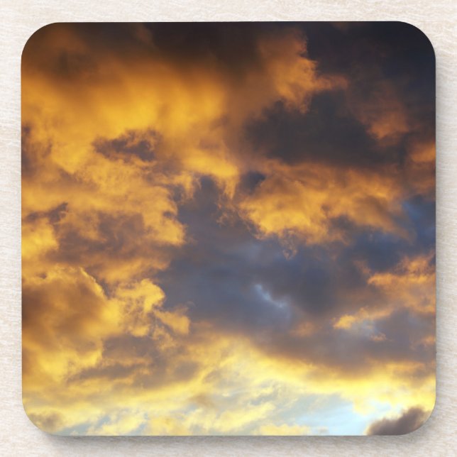 Sunset clouds beverage coaster (Front)