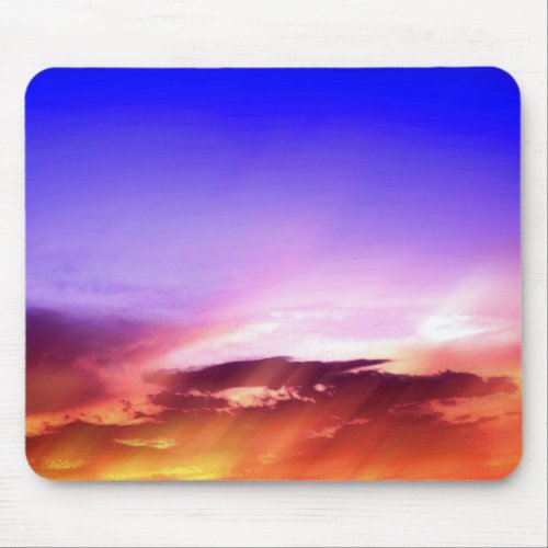 Sunset Clouds  Blue Sky Mouse Pad
